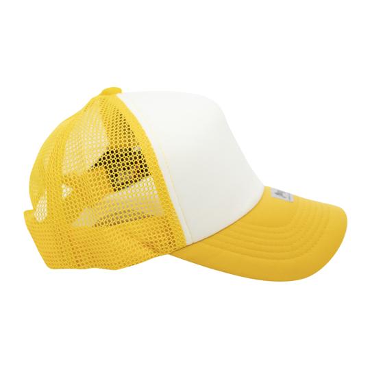 GORRA DE MALLA AMARILLO + FRENTE BLANCO TAMI