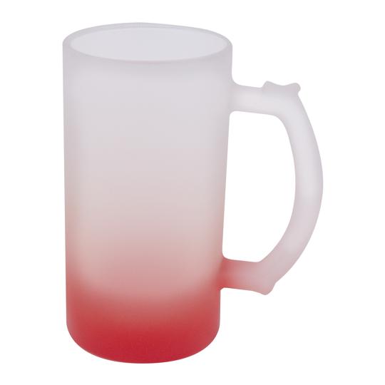 JARRA DE VIDRIO 16 OZ FROSTED DEGRADADO ROJO P/SUB. COLOR MAKE.