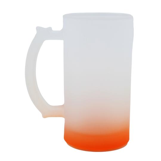 JARRA DE VIDRIO 16 OZ FROSTED DEGRADADO NARANJA P/SUB. COLOR MAKE.
