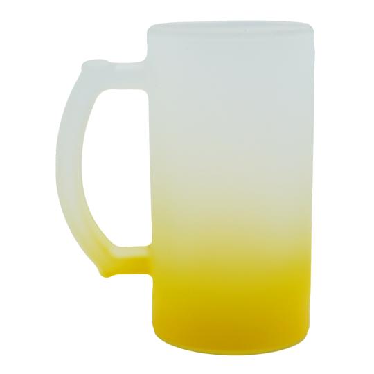 JARRA DE VIDRIO 16 OZ FROSTED DEGRADADO AMARILLO P/SUB. BESTSUB.