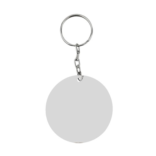 LLAVERO DE ACERO BLANCO CIRCULAR P/SUB. COLOR MAKE.