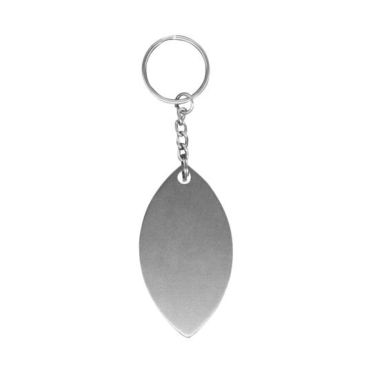 LLAVERO DE ACERO PLATA OVALADO P/SUB. COLOR MAKE.