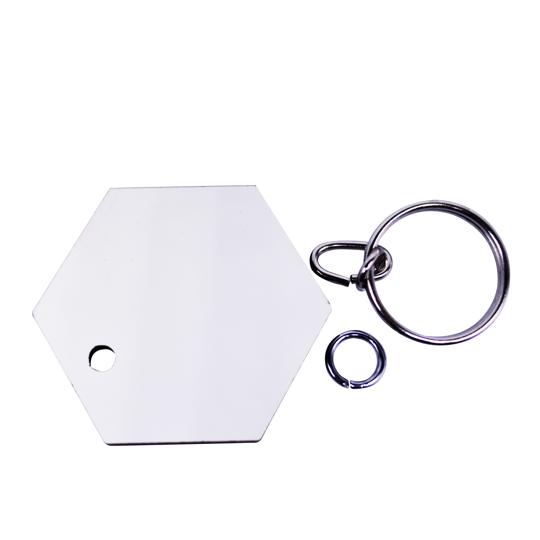 LLAVERO DE MDF DOBLE CARA HEXÁGONAL 5MM P/SUB. GEN.