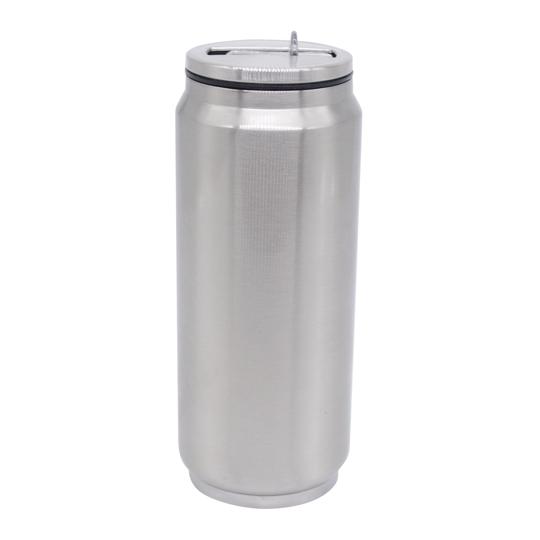 LATA DE ACERO 500 ML DOBLE PARED PLATA P/SUB. COLOR MAKE.