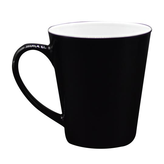 TAZA DE CER. MÁGICA CÓNICA 12 OZ NEGRO P/SUB. COLOR MAKE.