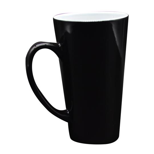 TAZA DE CER. MÁGICA CÓNICA 17 OZ NEGRO P/SUB. COLOR MAKE.