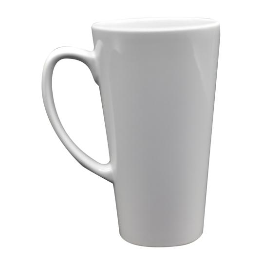 TAZA DE CER. CÓNICA 17 OZ BLANCA P/SUB. COLOR MAKE.