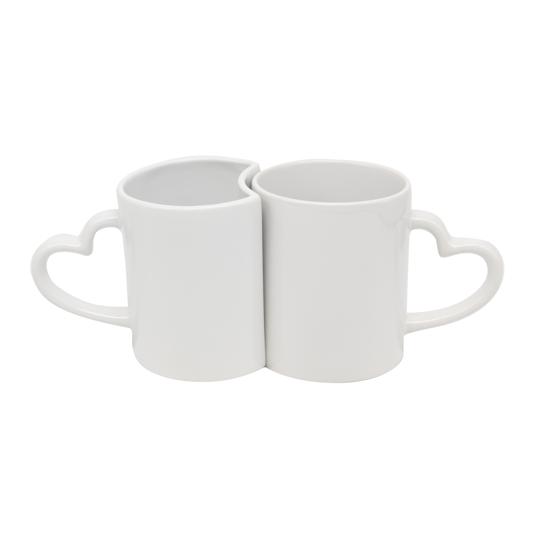 PAREJA DE TAZA DE CER. CON ASA DE CORAZÓN 10 OZ P/SUB. BESTSUB.