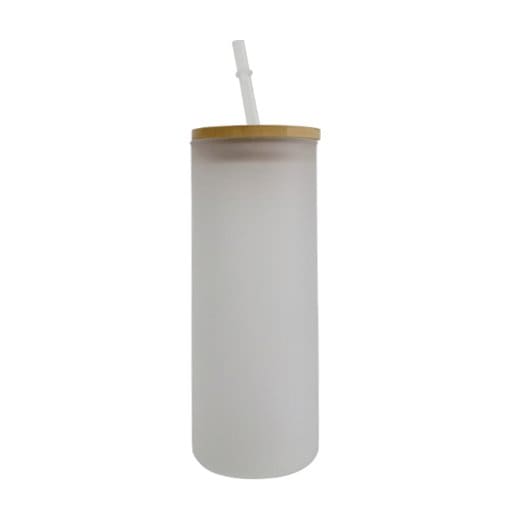 VASO GLASEADO 20 OZ. VIDRIO ''TAPA BAMBOO'' SUB.DG.