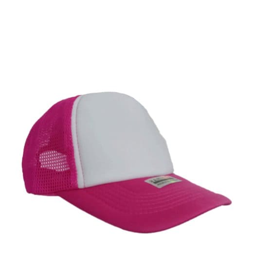 GORRA DE MALLA  FUCSIA + FRENTE BLANCO SUB. GEN.