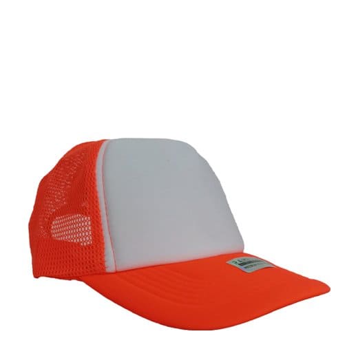 GORRA DE MALLA NARANJA + FRENTE BLANCO GEN.