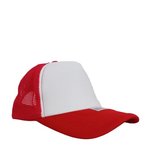 GORRA DE MALLA ROJO + FRENTE BLANCO GEN.