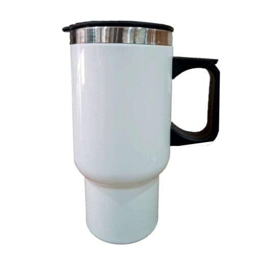 JARRA DE ACERO VIAJERO 16 OZ BLANCO C/BORDE PLATEADO P/SUB GENERICO.