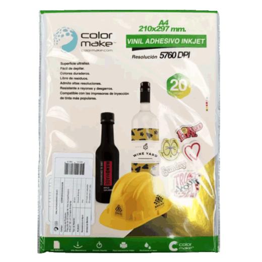 VINIL AUTOADHESIVO INKJET DORADO MATE A4 PCK 20 HOJAS C. MAKE