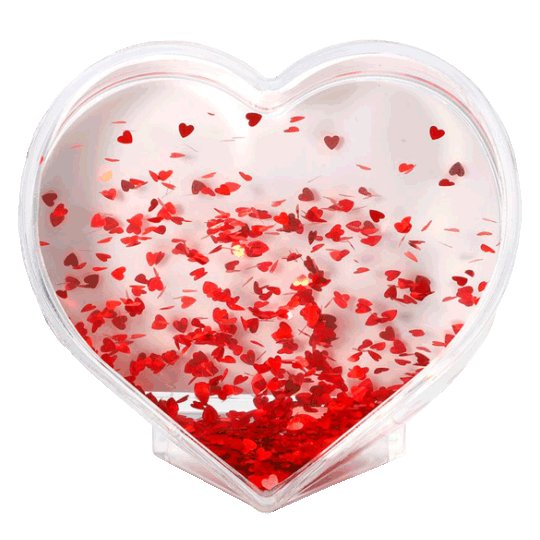 GLOBO ACRÍLICO CON AGUA EN FORMA DE CORAZÓN SUB.