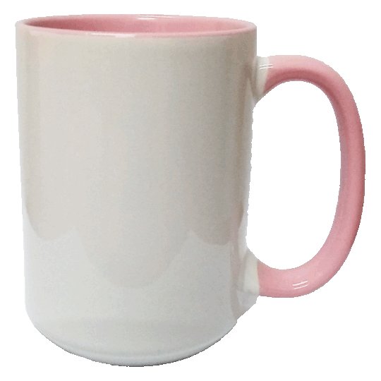 TAZA CER. FOND. Y ASA 15 OZ. ROSADA SUB. DG.
