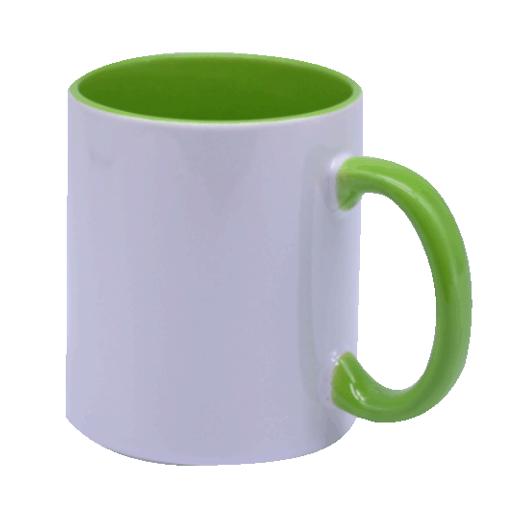 TAZA CER. FOND. Y ASA 11 OZ. VERDE LIMÓN SUB. C.MAKE