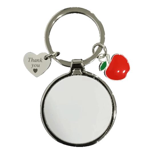 LLAVERO METAL MANZANA ROJA SUB. DG.