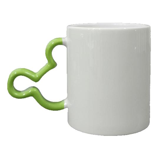 TAZA CER. BLANCA 11 OZ. MICKEY ASA VERDE LIMON SUB. DG.