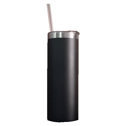 TUMBLER SKINNY NEGRO C/PAJILLA METAL 20 OZ. P/GRAB. C. MAKE