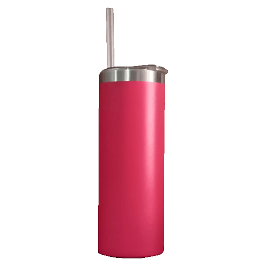TUMBLER SKINNY FUCSIA C/PAJILLA METAL 20 OZ. P/GRAB. C. MAKE