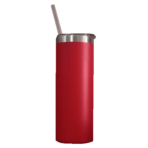 TUMBLER SKINNY ROJO C/PAJILLA METAL 20 OZ. P/GRAB. C. MAKE